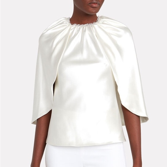 BRANDON MAXWELL
Silk Satin Cape Blouse - Picture 3 of 7